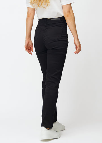 Black high-waisted regular jeans seen from the back, so the entire product can be seen.